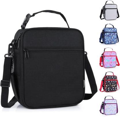 Kids Insulated Lunch Box Bag, Thermal Picnic Cool Bags with Adjustable Strap for Adults Children Women Men Boys Girls School Work (CAM-Blue)