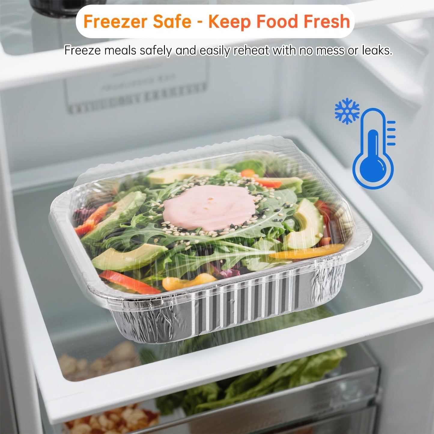 8x8 Aluminum Pans - 20 Pack Disposable Foil Pans, Heavy Duty Square Aluminum Baking & Roasting Trays for Meal Prep, Food Storage, Heating & Party Serving