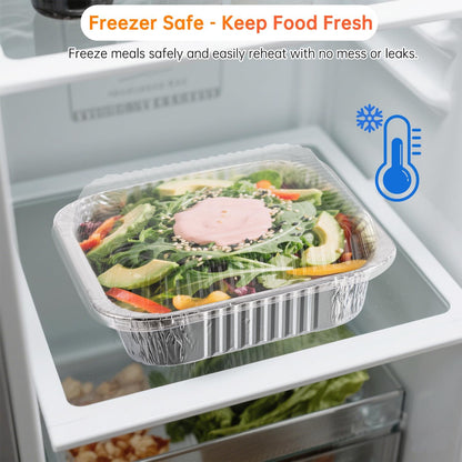 8x8 Aluminum Pans - 20 Pack Disposable Foil Pans, Heavy Duty Square Aluminum Baking & Roasting Trays for Meal Prep, Food Storage, Heating & Party Serving