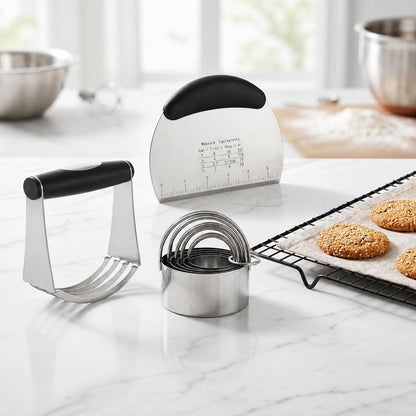 Cookie Cutters Set, 7-Piece with Dough Blender & Scraper