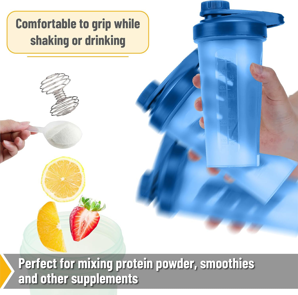 Mr. Pen- Shaker Bottles for Protein Mixes with Twist Cap, 28 oz