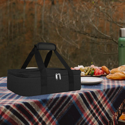esouler Insulated Casserole Carrier - Casserole Carriers for Hot or Cold Food - Lasagna Lugger Dish Carrier, Thermal Lunch Bag for Potluck Parties, Picnic, Travel, Fits 9" x 13" Baking Dish, Grey