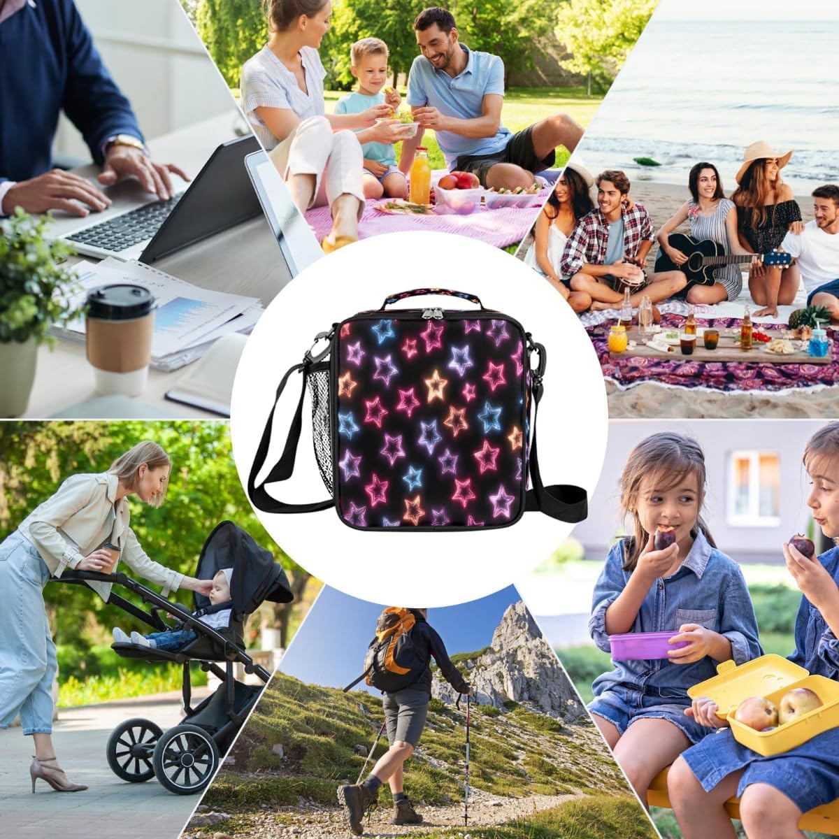 cfpolar Skull Skateboard Lunch Box for Boys Girls, Insulated Lunch Bags for Kids Reusable Mini Cooler Lunch Tote Lunchbox Thermal Meal Tote Kit with Shoulder Strap for Work School Picnic
