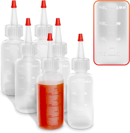 HYQO Small Squeeze Bottles for Sauces, 4 Oz Plastic with Cuttable Tip