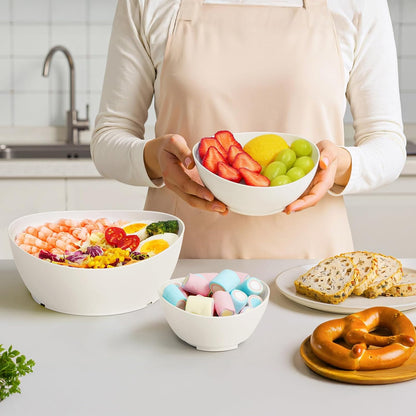 Lifewit 3 Tier Plastic Serving Bowls with Black Metal Stand, Chips and Dip Serving Tray Set for Entertaining Party, Crack-Proof Serving Platters for Fruit/Snack/Candy, 31 x 20 x 27 cm/12 x 8 x 10.6