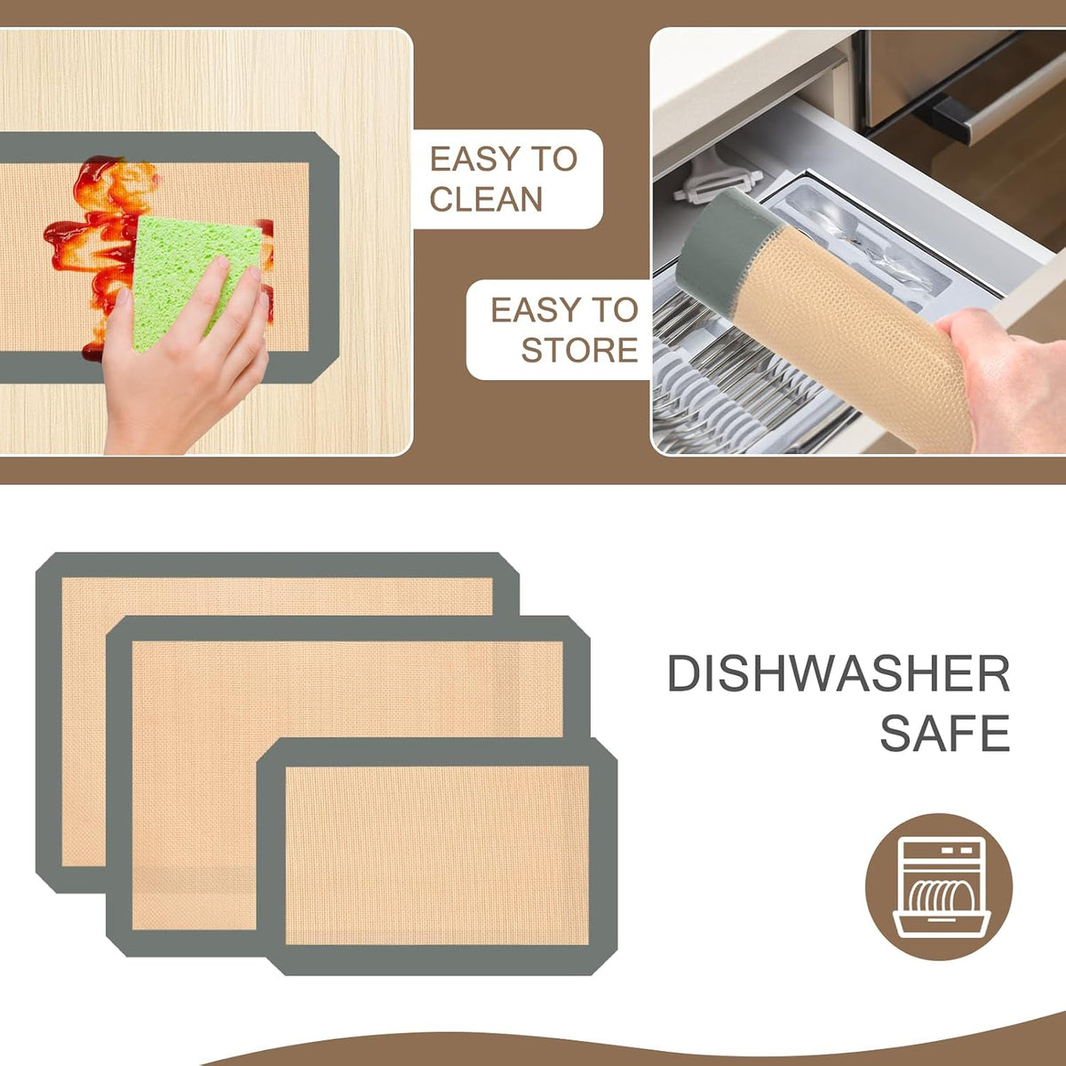 Silicone Baking Mat, Nonstick & Reusable