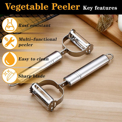 Vegetable Peeler, Multifunction Potato Peelers Stainless Steel Julienne Peeler for Carrots Potatoes Cucumber Squash Melons Fruit