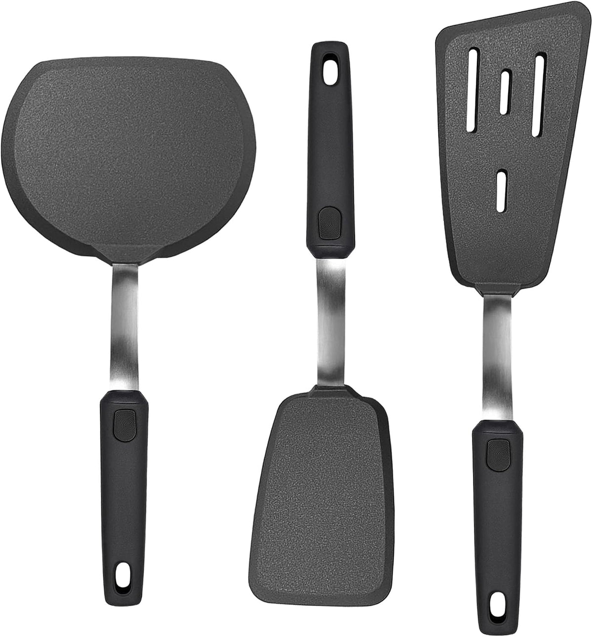 2 Piece Large Silicone Pancake Spatula Turner Set