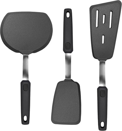 2 Piece Large Silicone Pancake Spatula Turner Set
