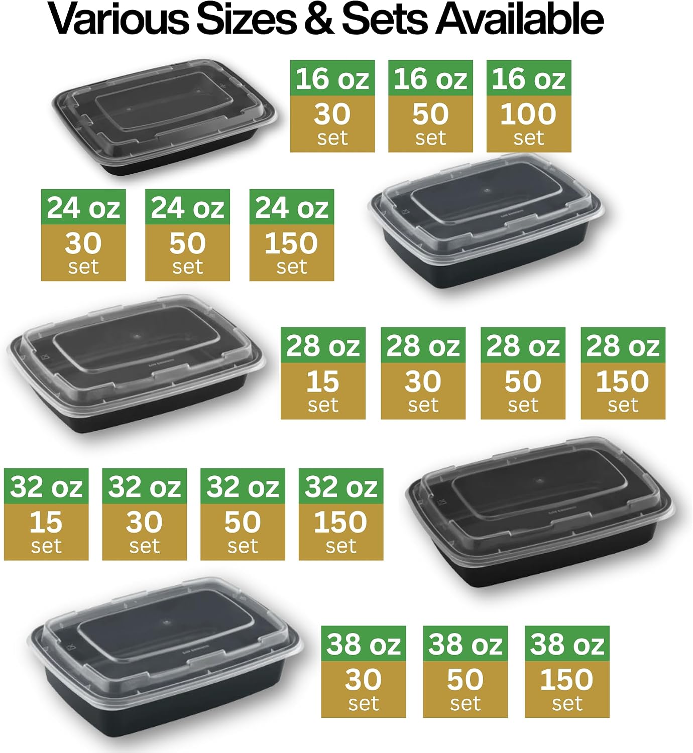Meal Prep Containers [30 Pack] Rectangular Food Storage Containers with Lids, Bento Box, BPA Free, Stackable, Microwave/Dishwasher/Freezer Safe To Go Food Containers for Meal Prep (32 oz)