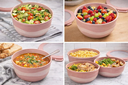 Pera Mixing Bowls with Lids, 8-Piece Airtight Leak-Proof Nesting BPA-Free Bowl Set for Kitchen & Food Storage, Large 4200ml Capacity, Microwave & Dishwasher Safe