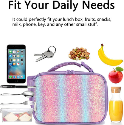 GYEUKHAM Insulated Lunch Box for School, Thermal Reusable Durable Freezable Lunch Bags for Kids Boys Girls Men Women - Small Soft Cooler Portable Lunch Tote Kit for Work Picnic Travel,Black