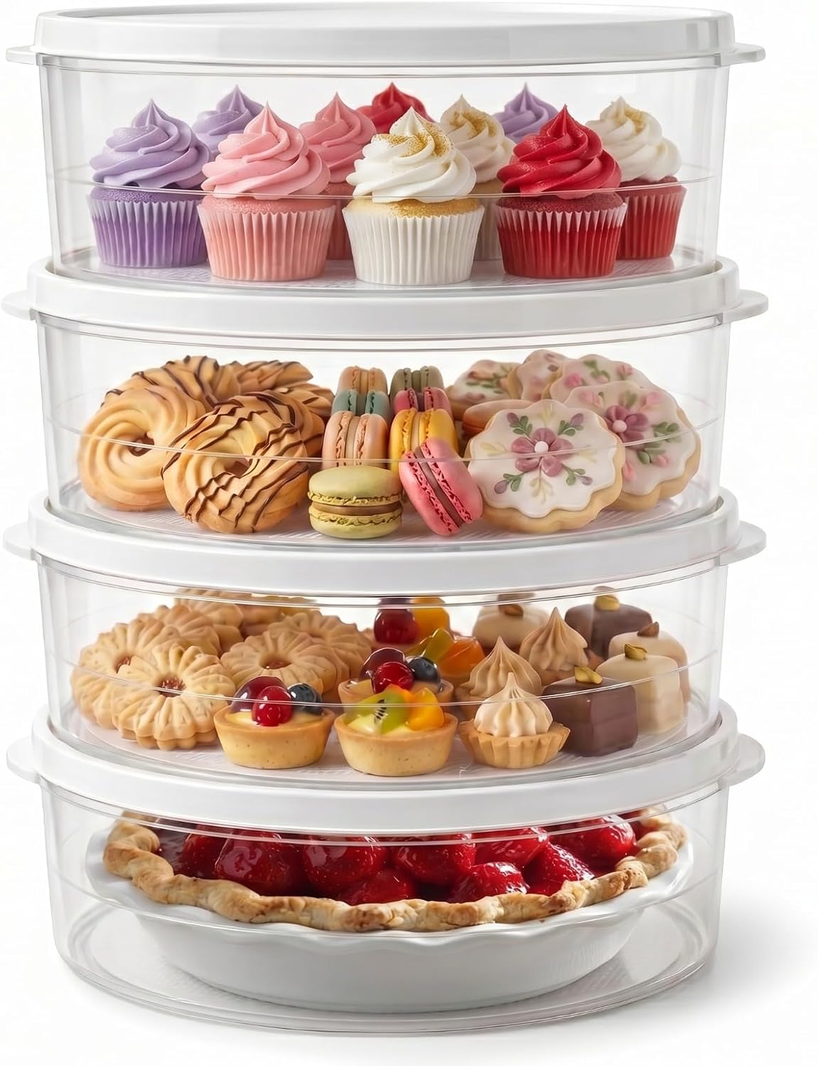 Evelots Pie Container with Lid, 11-Inch, Clear, BPA-Free
