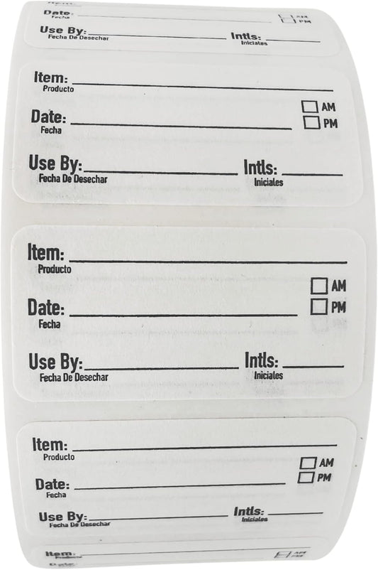 2x1 Dissolvable Food Labels, 1000 Label Stickers, Bottle Labels for Storage Bins, Sticker Labels for Food containers, (1000, Blue)