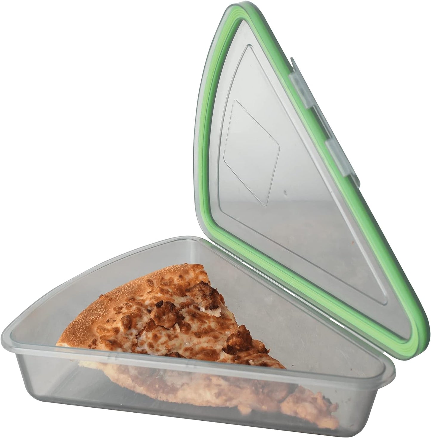 MyGo Container Large To-Go 3-Compartment Food Containers, Pack Of 3, 9-3/8" X 9-3/8" X 2-1/2", Reusable, Microwave Safe, NSF Certified, Smoke/Green