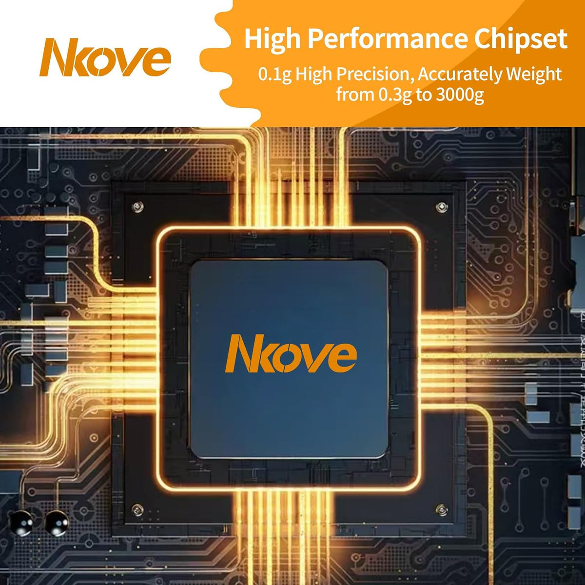 NKOVE Coffee Scale with Timer, 0.1g High Precision Espresso Scale 3kg