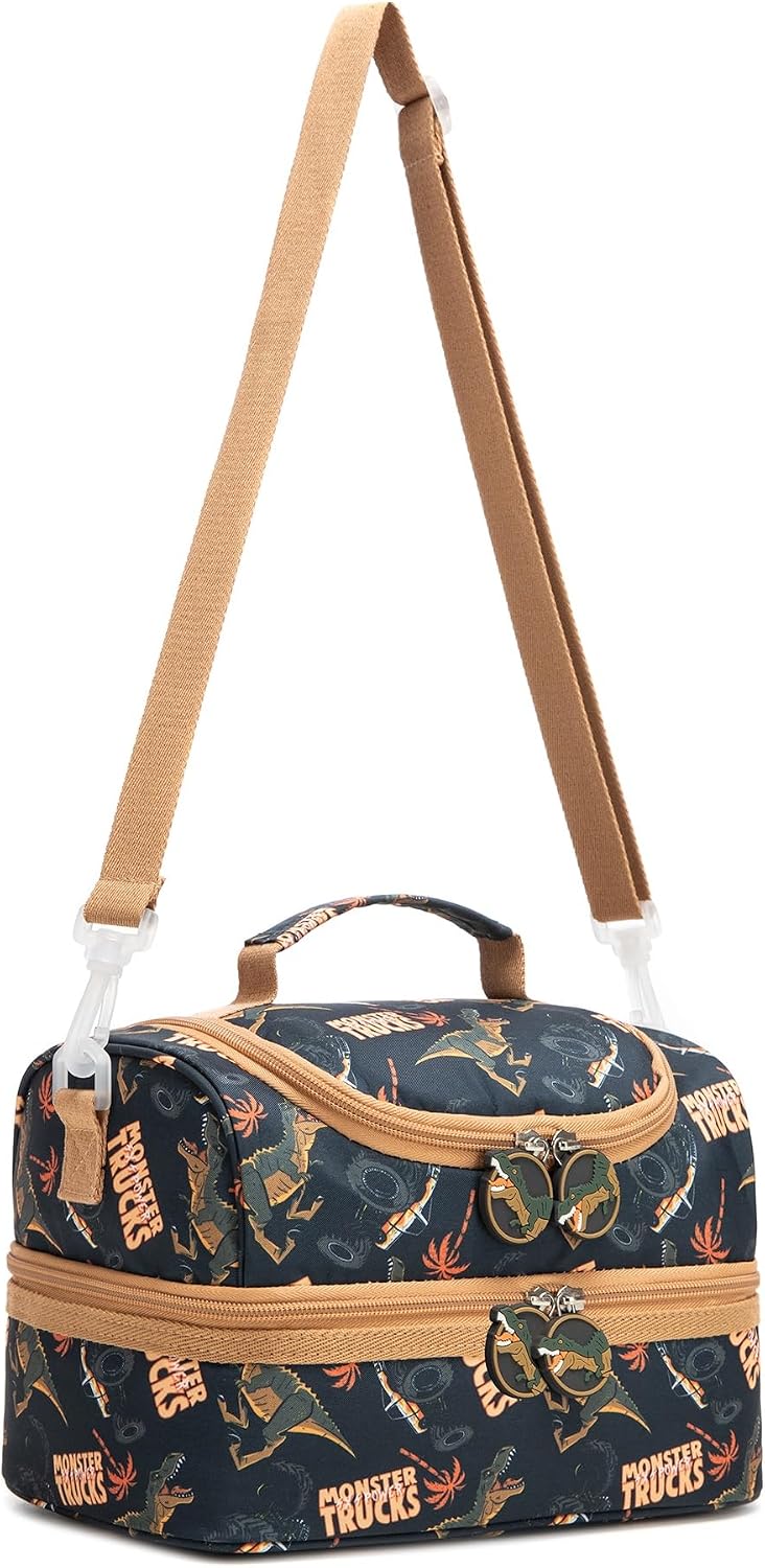 Insulated Kids Dual Compartment Lunch Bags Tote for Girls Boys Toddler School Picnic Food Cooler Thermal with Strap Lunch Boxes Blue Unicorn