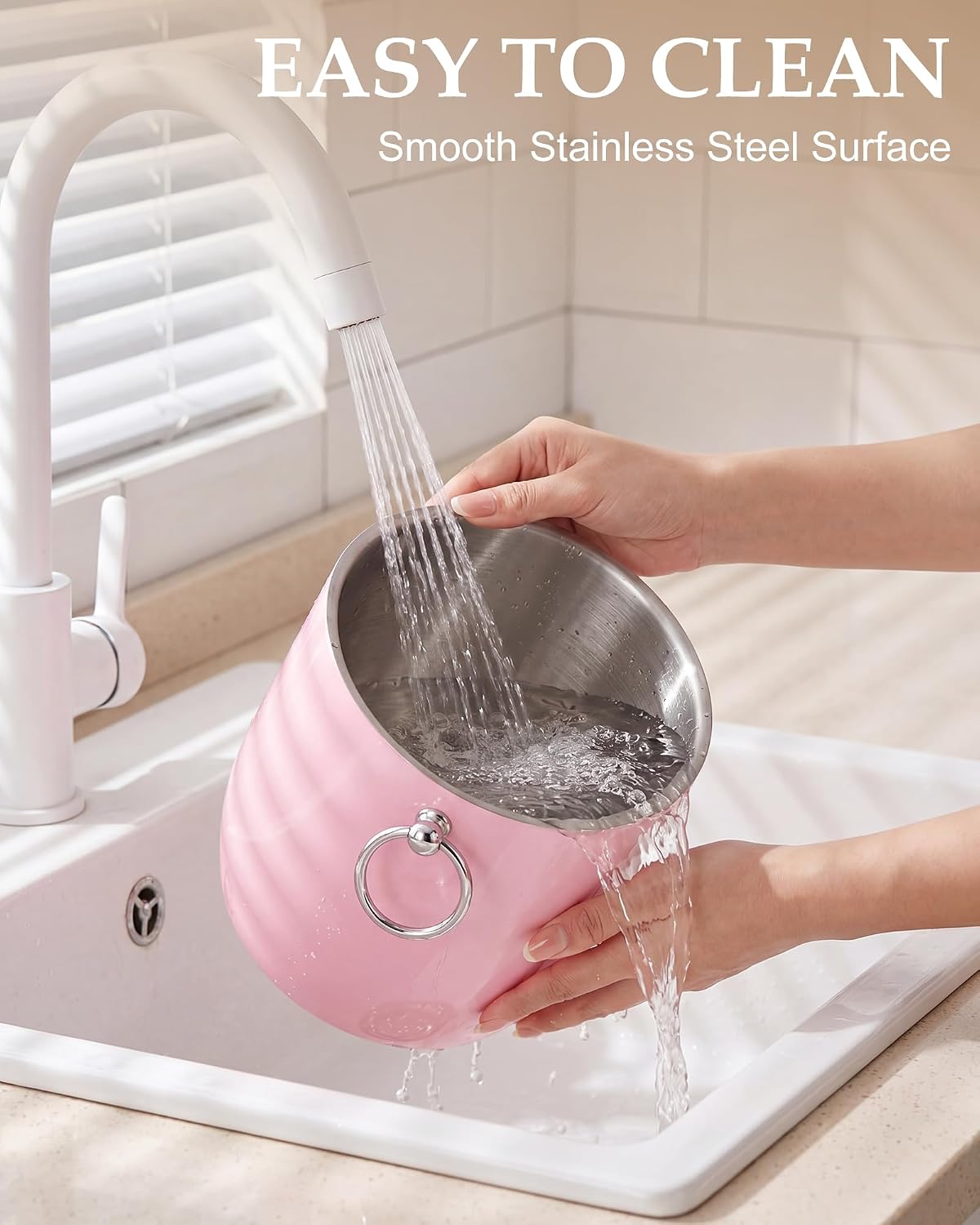 Insulated Ice Bucket, 3L Double Wall Stainless Steel Ice Bucket with Tongs,Lid, Scoop and Strainer, Ice Buckets for Parties,Cocktail Bars, Chilling Beer, Champagne, Wine Bottles