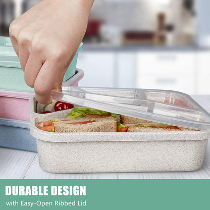 shopwithgreen Meal Prep Containers 1-Compartment, 10PCS Wheat Straw Microwave Bento Lunch Box with Lids, Reusable & Stackable Food Storage Containers, Dishwasher Freezer Safe BPA Free (32 OZ)