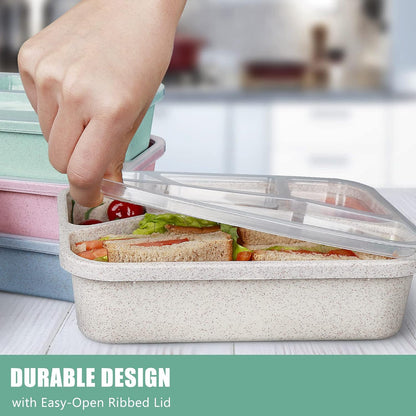 32 oz Meal Prep Containers,10Pcs Reusable Food Storage Containers with Lids | Wheat Straw Bento Lunch Box Container, Leakproof To Go Food Containers Stackable BPA Free, Microwave Freezer Dishwasher Safe