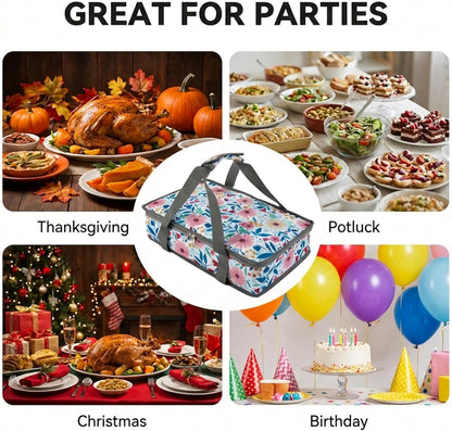 Insulated Casserole Carrier Fits Pioneer Woman Kitchen Stuff & 9x13 Baking Dish, Large Lasagna Lugger Tote, Leakproof Thermal Food Warmer Bag for Potluck, Picnic, Travel, Hot/Cold Food & Mom Gifts