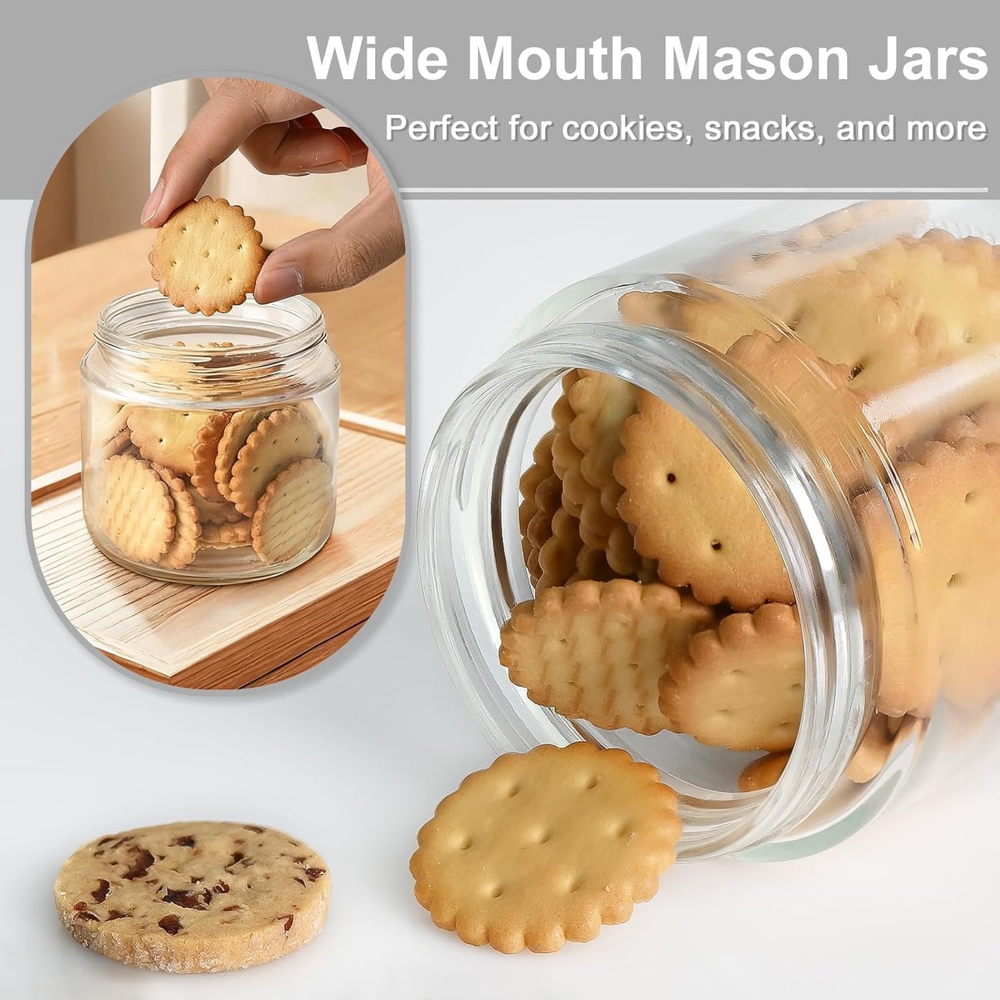 Overnight Oats Containers with Lids, 10oz Wide Mouth Mason Jars with Lids, 9 Pack Glass Jars with Airtight lid for Chia Pudding Yogurt Salad, Meal Prer Oatmeal Jars, Pink
