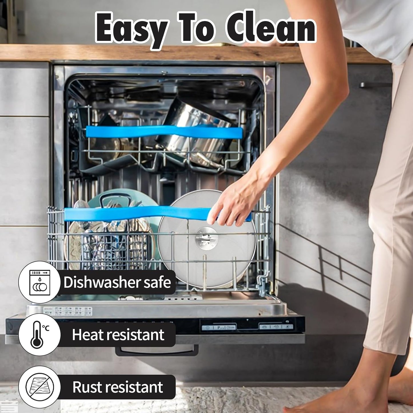 4PCS Splatter Screen for Frying Pan, Stainless Steel Grease Splatter Guard, Hot Oil Splatter Screen with Foldable Knob, Ultra-Fine Mesh No Burns Keeps Kitchen Clean(8", 10", 11.5", 13")