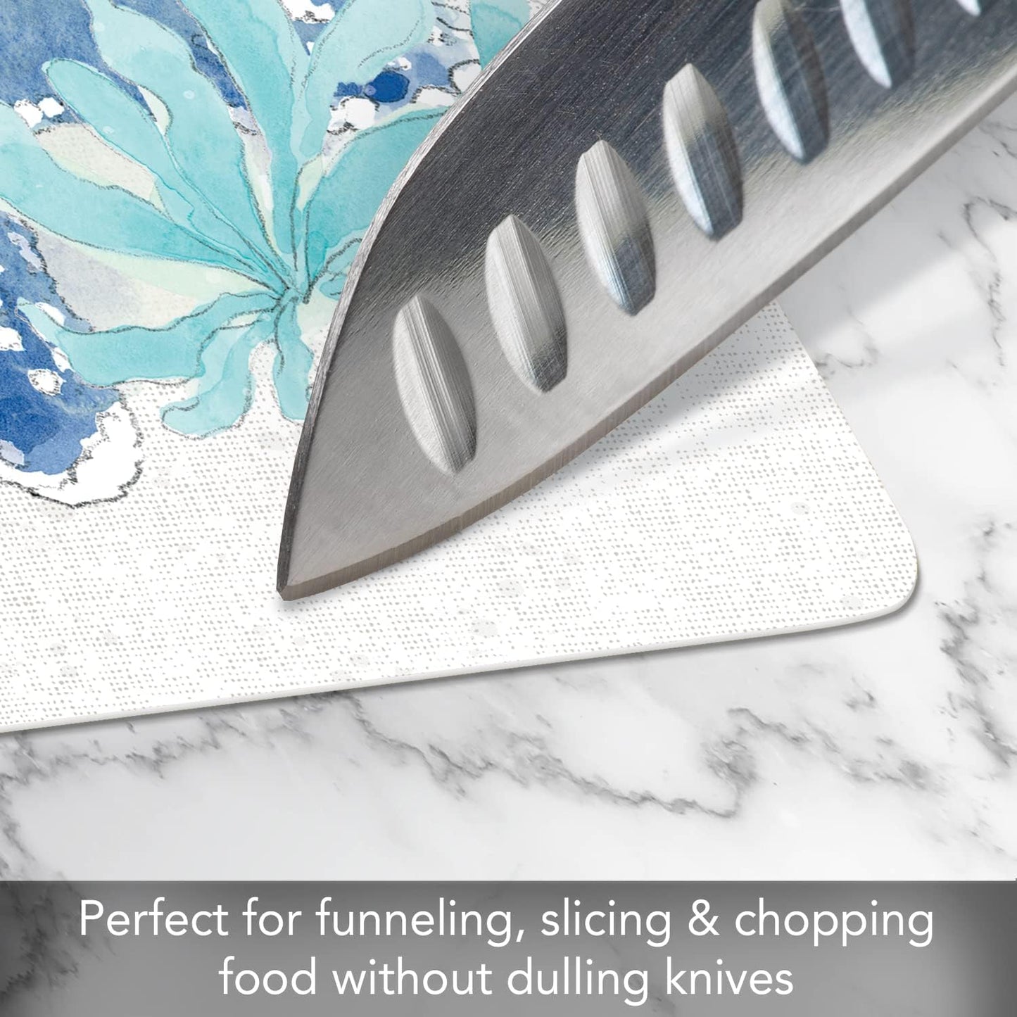 Cut N' Funnel Eat Fresh Designer Flexible Cutting Board Mat 15" x 11.5" Made in the USA Decorative Flexible Easy to Clean