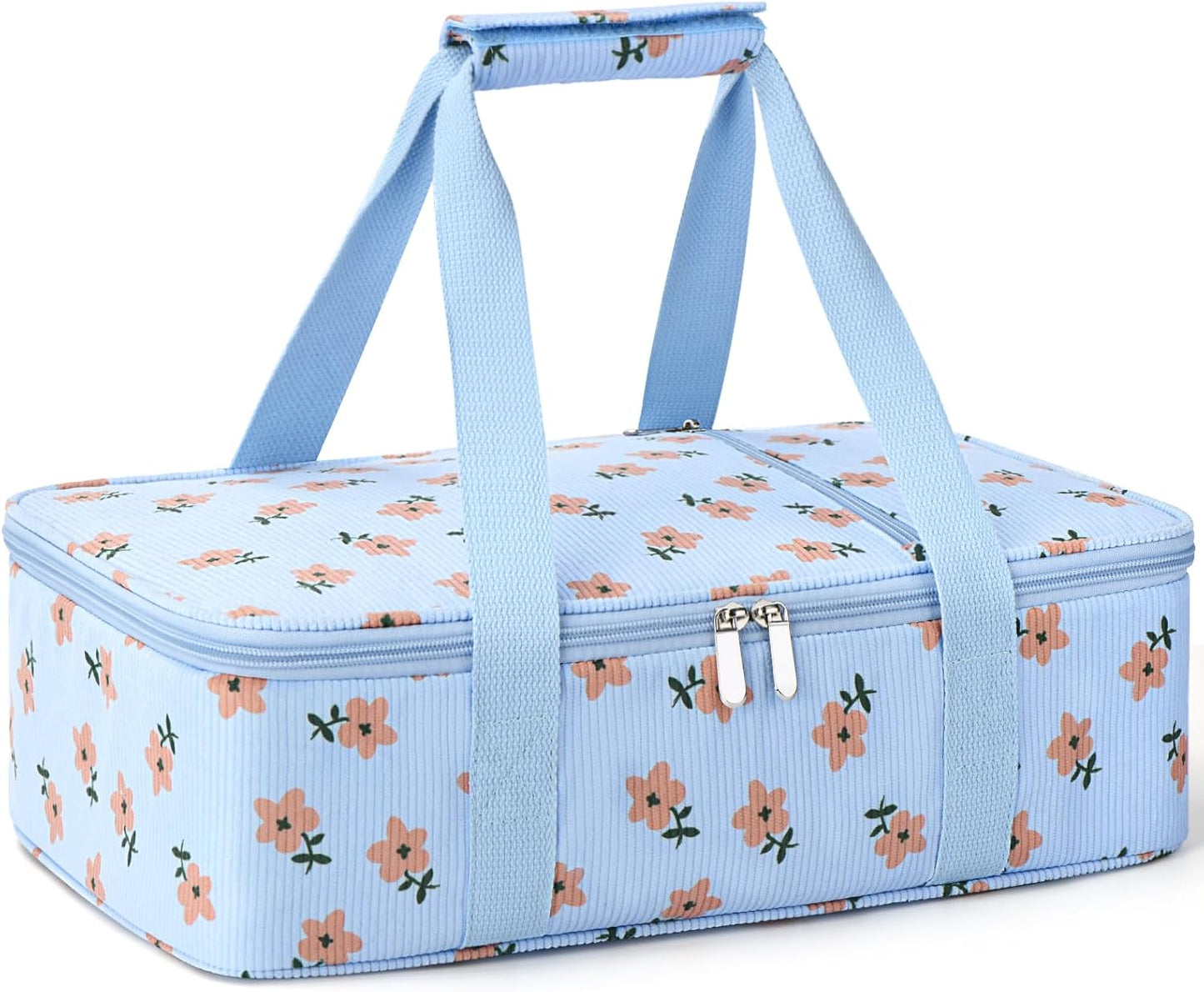 Insulated Casserole Carrier for Hot or Cold Food,Pie Carrier Bag Lunch Tote for Potluck Parties/Picnic/Cookouts, Fits 9"x13" Baking Dish,Grey