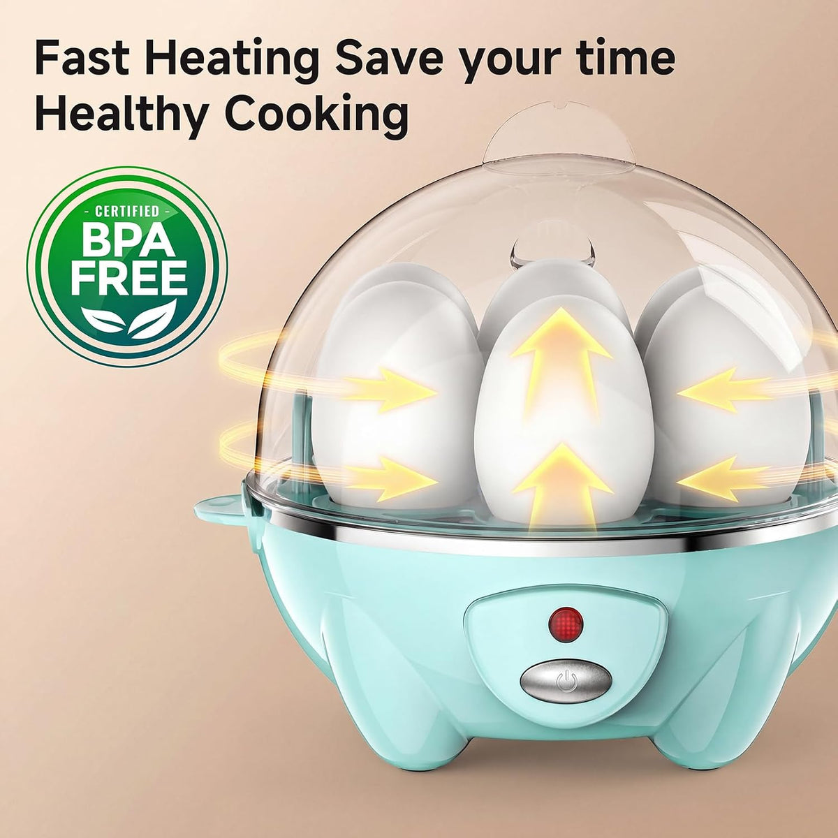 Egg Cooker,Rapid 7 Eggs Boiler with Auto Shut-off-Green