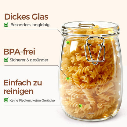 ComSaf Glass Pantry Jars with Airtight Lids 0.7 Gallon 2 Pack Wide Mouth | Flour sugar rice, Sourdough pickling, Pantry organization, Scoop included, Baking supplies, Bulk food storage, Large capacity