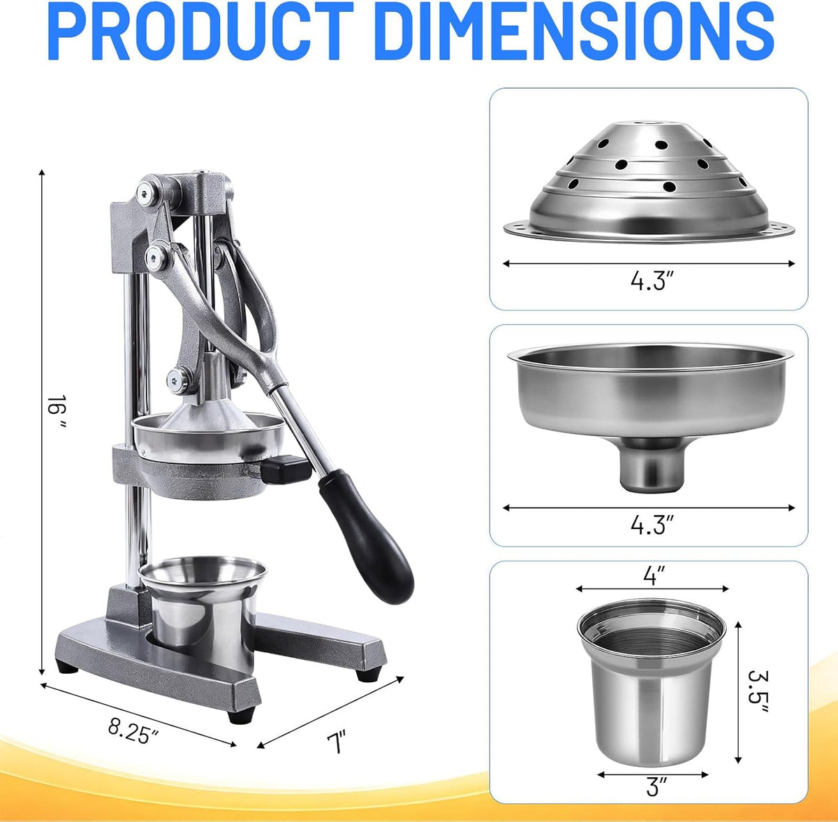 Cast Iron Juicer,Manual Juicer Hand Press,Professional Citrus Juicer