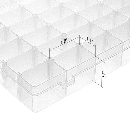 Gospire 15 Large Grids Clear Plastic Jewelry Box Organizer Storage Container with Removable Dividers (15 Grids - Clear)