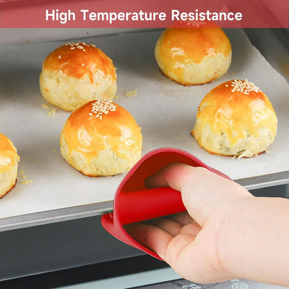NEPAK 4 Pairs Silicone Cooking Pinch Grips Oven Mitts Potholder for Kitchen Cooking & Baking