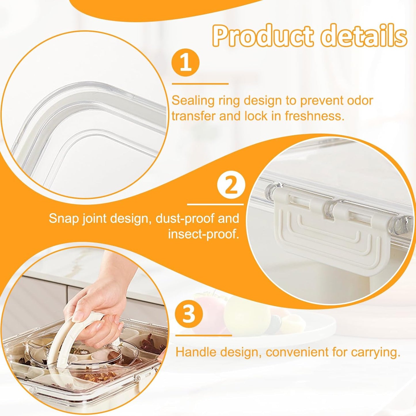 Snackle Box Taco Bar Serving Set for a Party - Divided Lazy Susan Serving Tray - Taco Tuesday Kit - Chip and Dip Serving Set for Party - PET Rotating Appetizer Serving Tray (12"x3.9")
