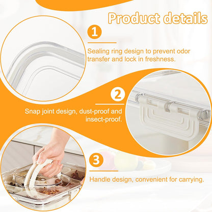Snackle Box Taco Bar Serving Set for a Party - Divided Lazy Susan Serving Tray - Taco Tuesday Kit - Chip and Dip Serving Set for Party - PET Rotating Appetizer Serving Tray (12"x3.9")