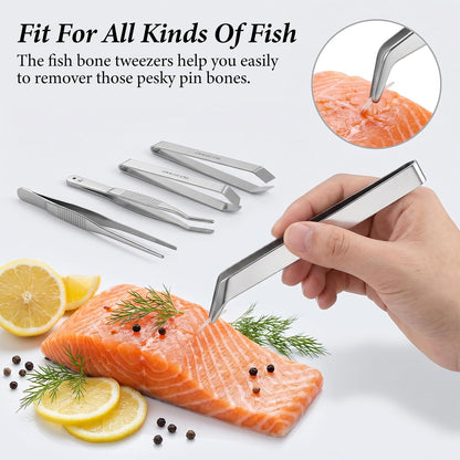 4PCS Fish Deboner Tool,for Home & Pro Chefs,Silver