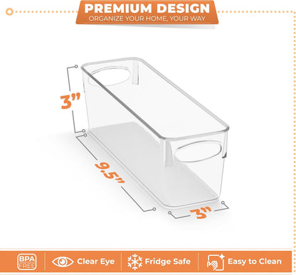Sorbus XL Clear Plastic Storage Bins for Shelves, Clothes, with Handle - Clear Storage Bins, Drawer, Shelf, Closet, Pantry, Fridge, Freezer Organizer Bins, Closet Organizers and Storage (10 pack)