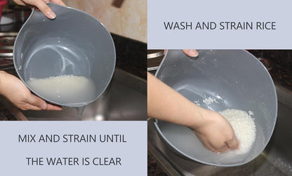 Kitchen Colander and Strainer Bowls Set,2 in 1 Fruit Vegetable Washing Basket for Soaking,Draining Pasta,Rice,Quinoa,Small Grains and Food Mixing-4.5Quart