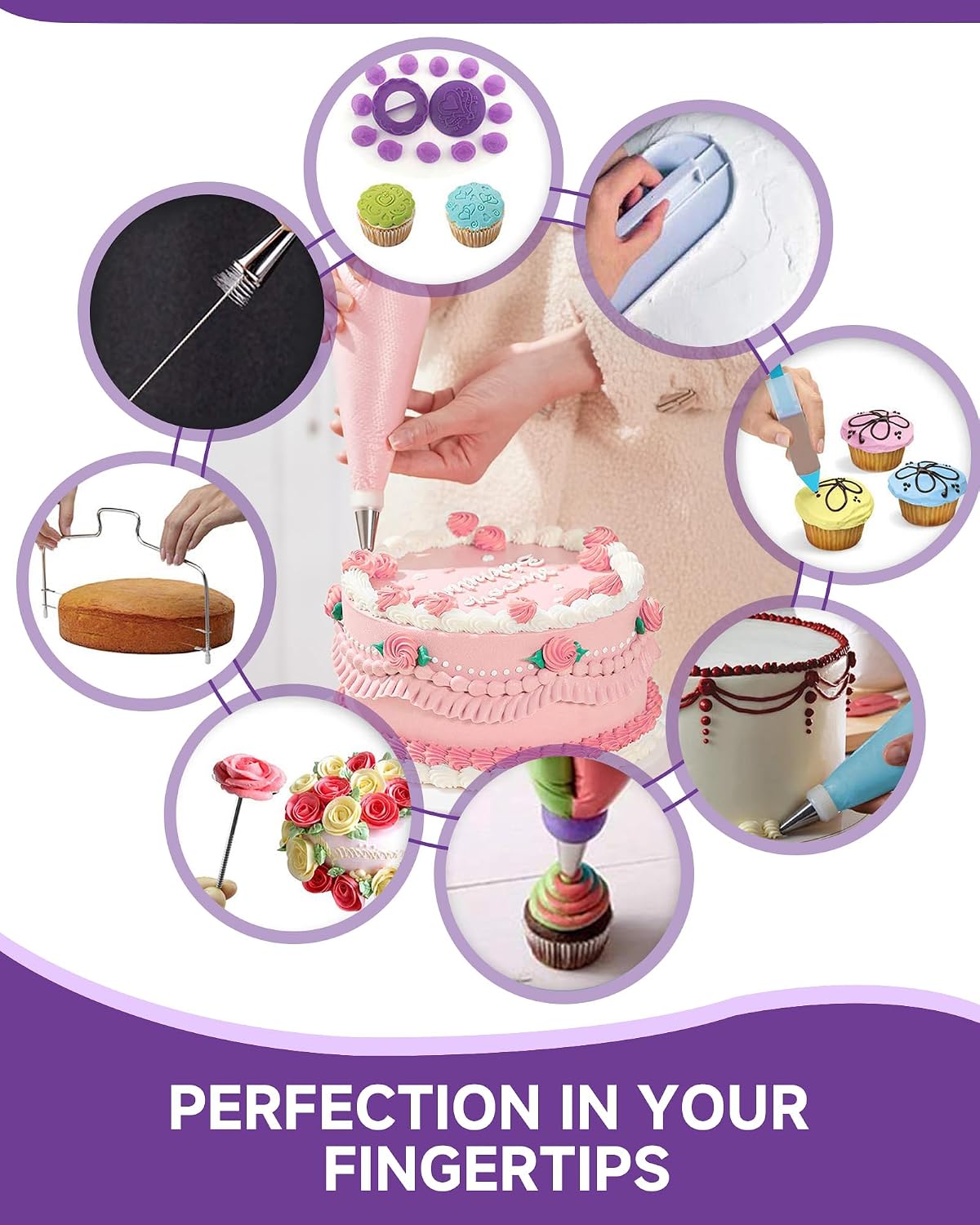 Boyun 138 Cake Decorating Kit, Baking Supplies Tools for Beginners & Pros
