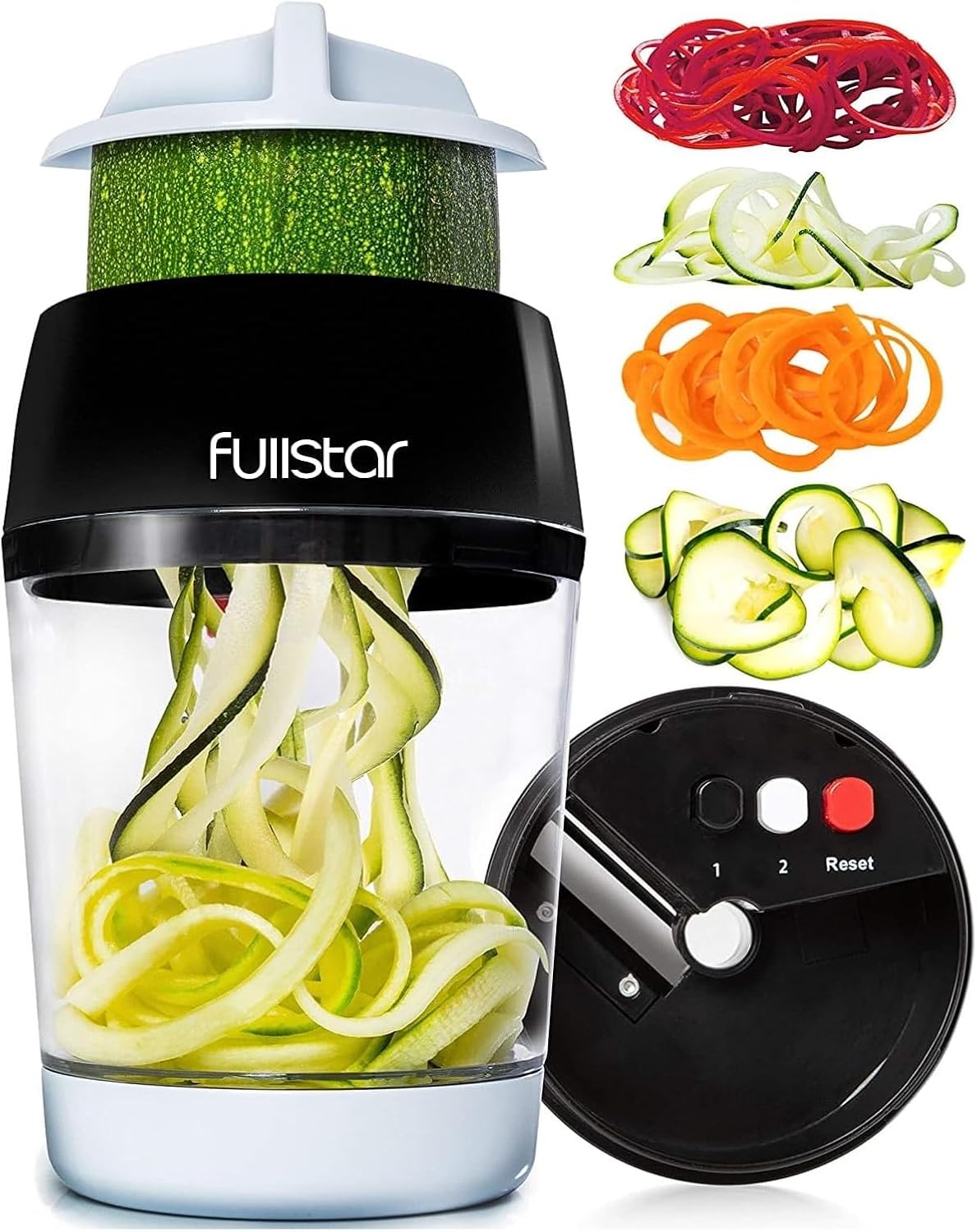Fullstar Mandoline Slicer Spiralizer & Vegetable Slicer, Zucchini Noodle Maker, Onion & Food Chopper, Veggie Spiral Cutter & Grater (8 in 1)