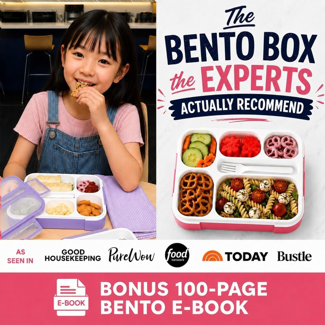 kinsho Lunch Box for Kids Boys Girls - Bento Box Set with Insulated Bag and Ice Pack, 6 Compartment Leak Proof Food Container, BPA-Free, Microwave Safe, Ideal for School & Work, Teal