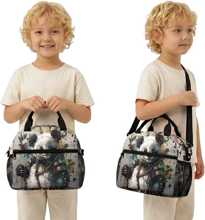 Highland Cow Backpack with Lunch Box Set for Kids Sunflower School Backpack for Girls Boys Back to School Bag Student Travel Backpacks Reusable Utensils Pen Case Water Bottle Bag 5PCS