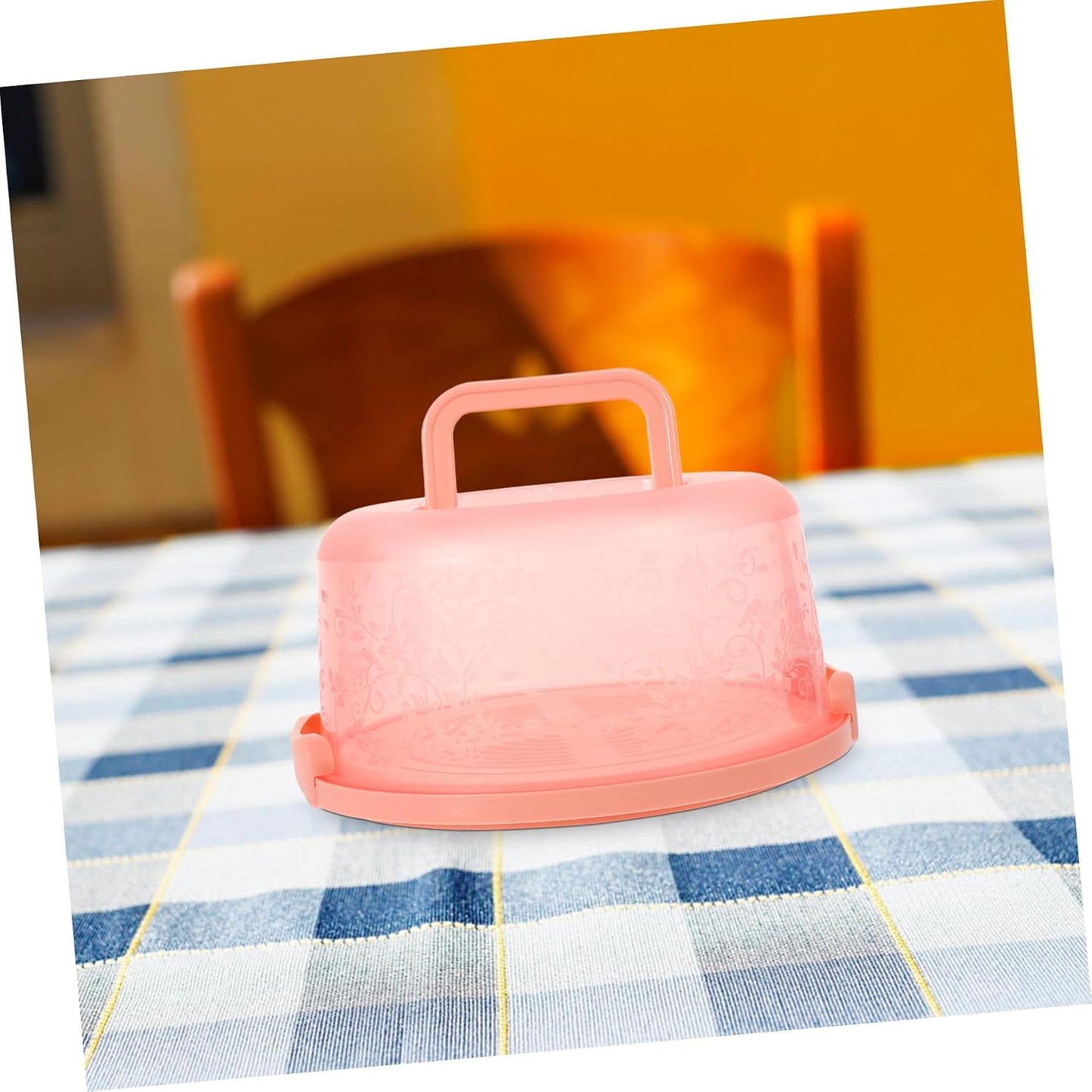 Portable Cake Carrier 9.84 Inch Transparent Plastic Cake Box with Handle and Lid for Household Baking Storage and Outdoor Transport