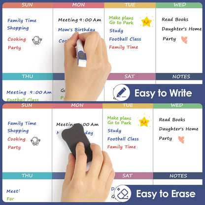 MaxGear Magnetic Dry Erase Calendar for Refrigerator, 11"x14" Monthly and Weekly Calendar Whiteboard for Fridge Magnet Board Erasable Fridge Planner Whiteboard, Chore Schedule for Adults, to do List
