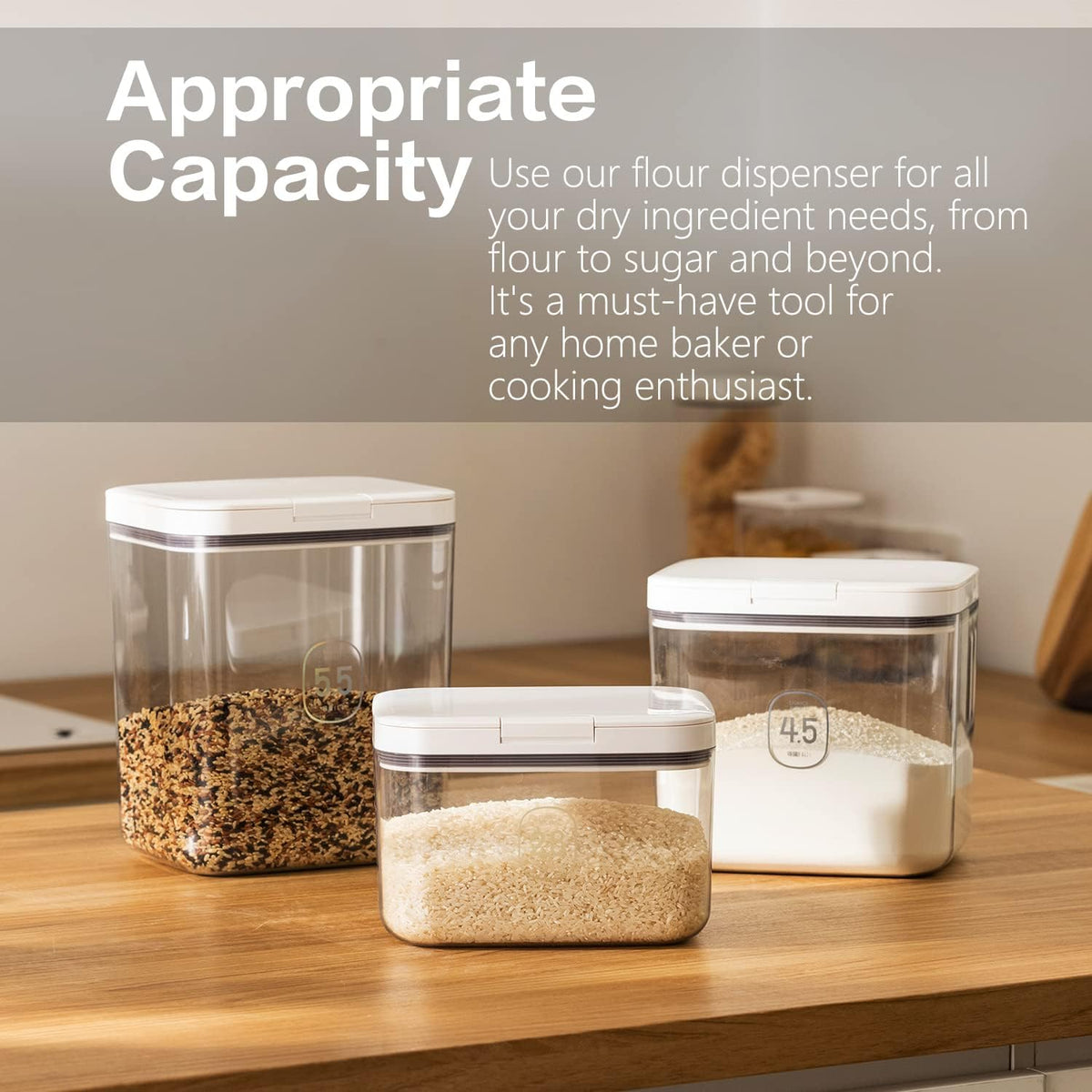 Flour Container 20LBS - 10 L /10.5 QT /10 KG - Rice Container Storage Food Grain Container Bins Household for Kitchen Pantry Organization (11L)