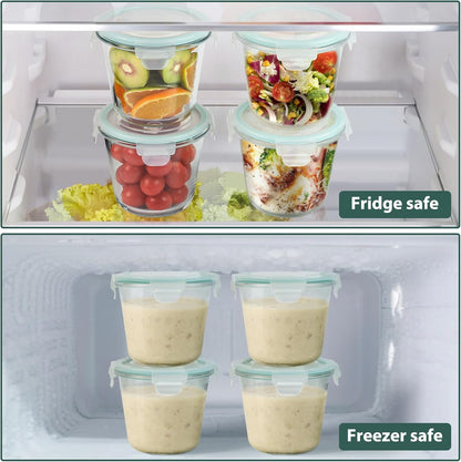 Freshmage 23oz Glass Meal Prep Containers with Lids, Airtight 3-Cup Glass Storage Containers Set, Heat-Resistant BPA-Free for Soup, Leftover, Microwave, Dishwasher, and Freezer Safe (6 Packs)