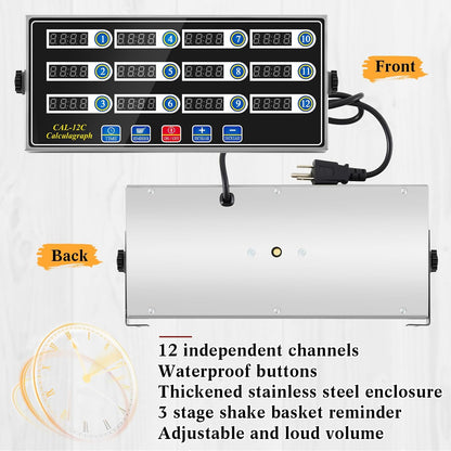 Relaxweex Commercial Digital Kitchen Timer for Cooking, 8 Channel