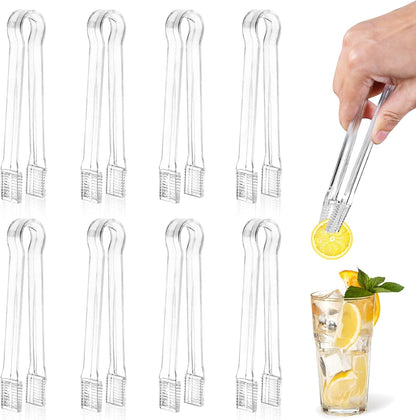 Ninsula Plastic Serving Tongs, 6.3 Inches Disposable Clear Tongs
