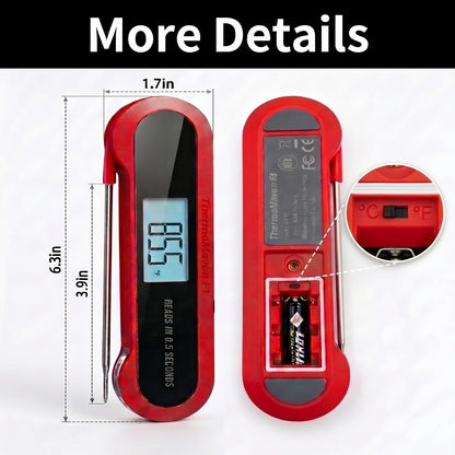 Professional 3X Faster 0.5sec Instant Read Meat Thermometer Digital, High Accuracy ±0.5°F, IP67 Waterproof, Auto Wake/Sleep & Rotate Display, NSF & NIST Certified, Backlight Fry Oil Candy Thermometer